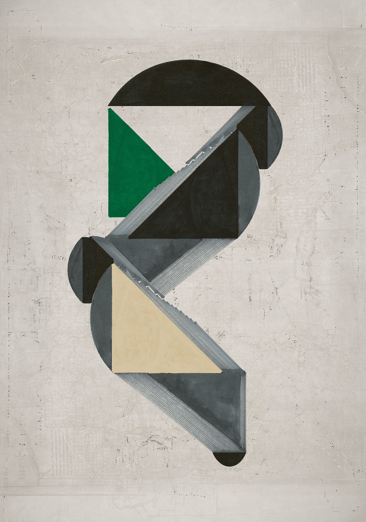 Composición sobre mapa n14