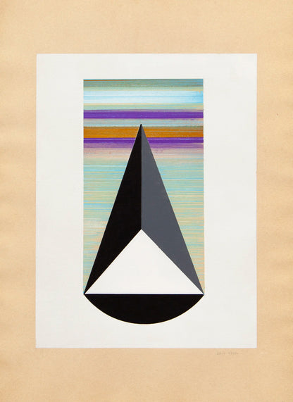 Original abstract drawing N72 by Jesús Perea with a colorful composition