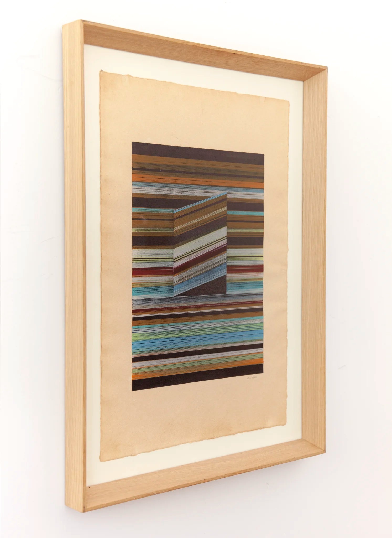 Original abstract drawing N185 by Jesús Perea side view