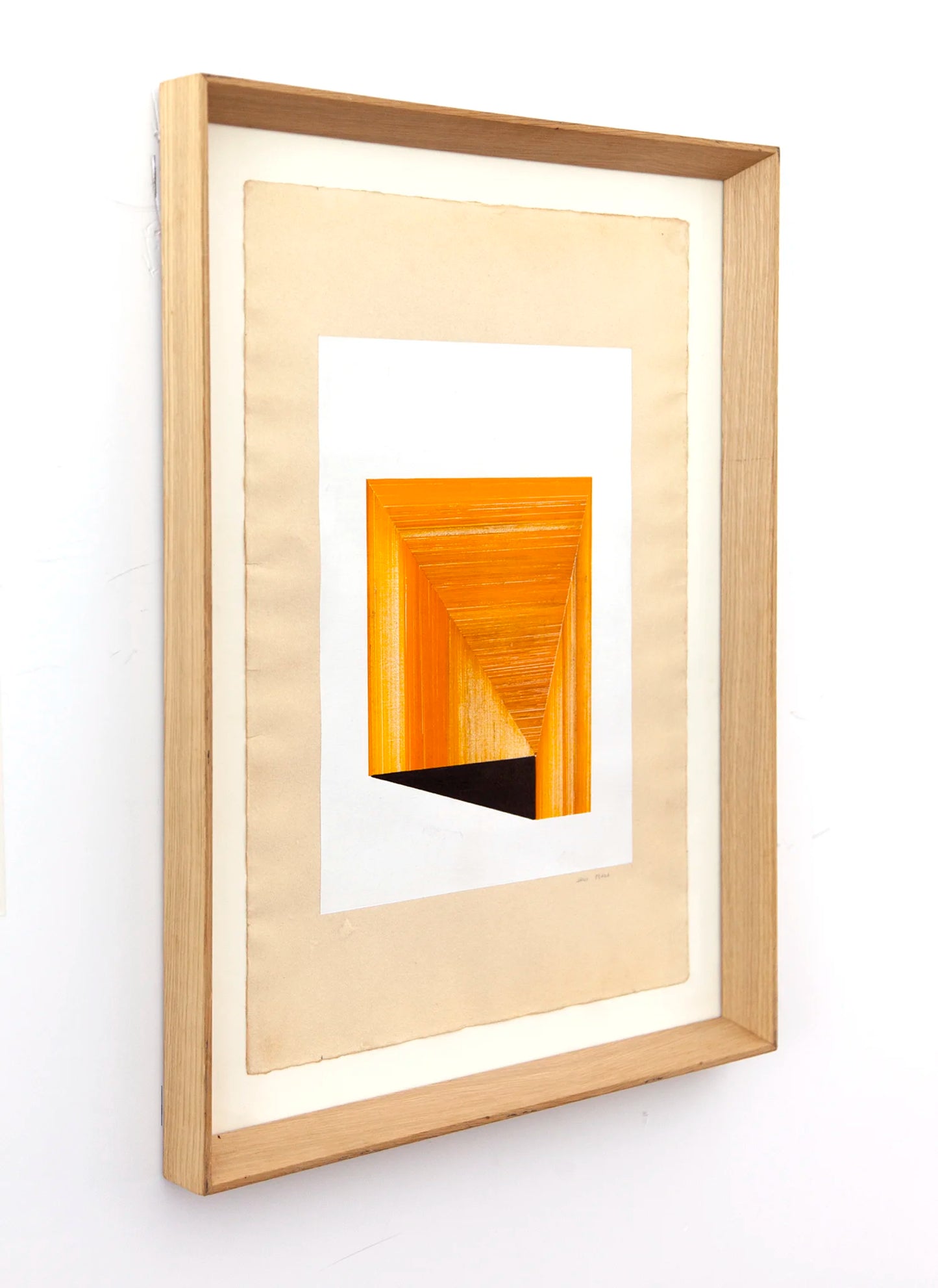 Original abstract drawing N170 by Jesús Perea framed, left view