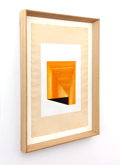 Original abstract drawing N170 by Jesús Perea framed, left view