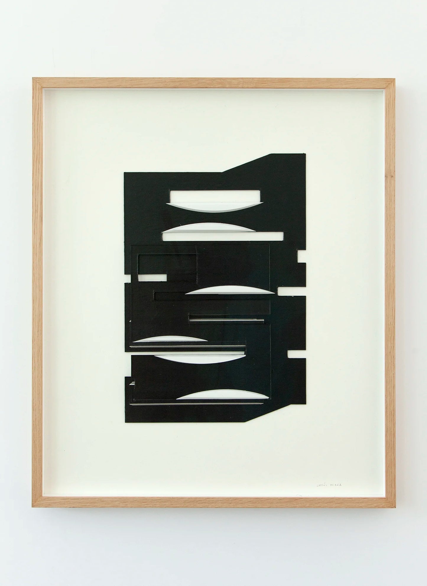 Original abstract mixed media artwork NS14 by Jesús Perea framed