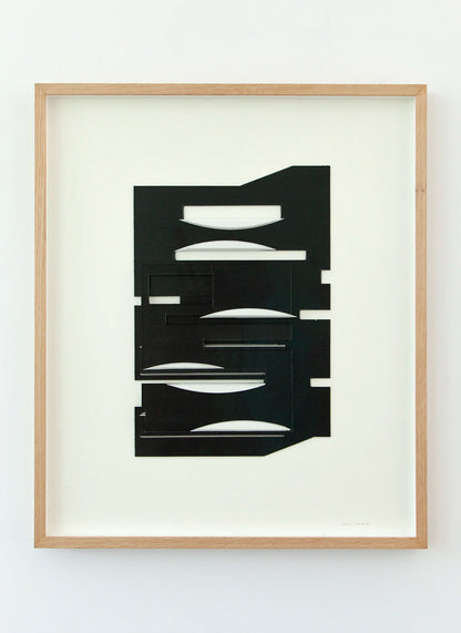 Original abstract mixed media artwork NS14 by Jesús Perea framed