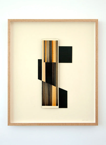 Original abstract mixed media artwork N16 by Jesús Perea framed