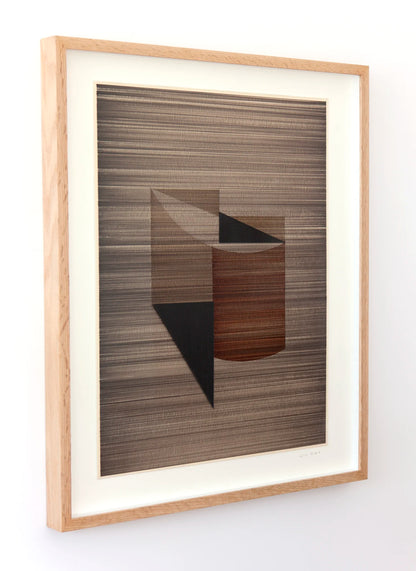 Original abstract mixed media artwork NS9 by Jesús Perea, left view