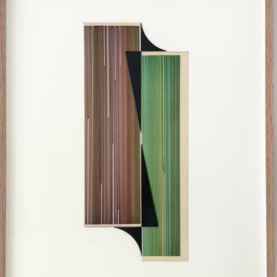 Video showcase of NS15, an original colorful geometric mixed media artwork by artist Jesús Perea.