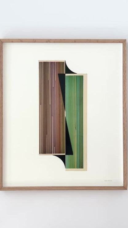 Video showcase of NS15, an original colorful geometric mixed media artwork by artist Jesús Perea.